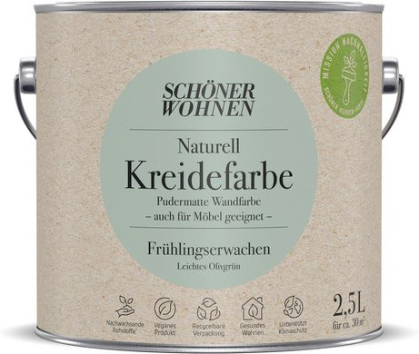 Schöner Wohnen Naturell Kreidefarbe Frühlingserwachen, matt, grün, 2,5 l - Bild 1
