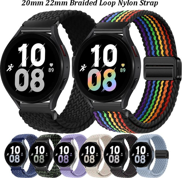 Uhrenarmband Nylon, geflochten, Bunt, Unisex, 20 mm, 22 mm - Bild 1