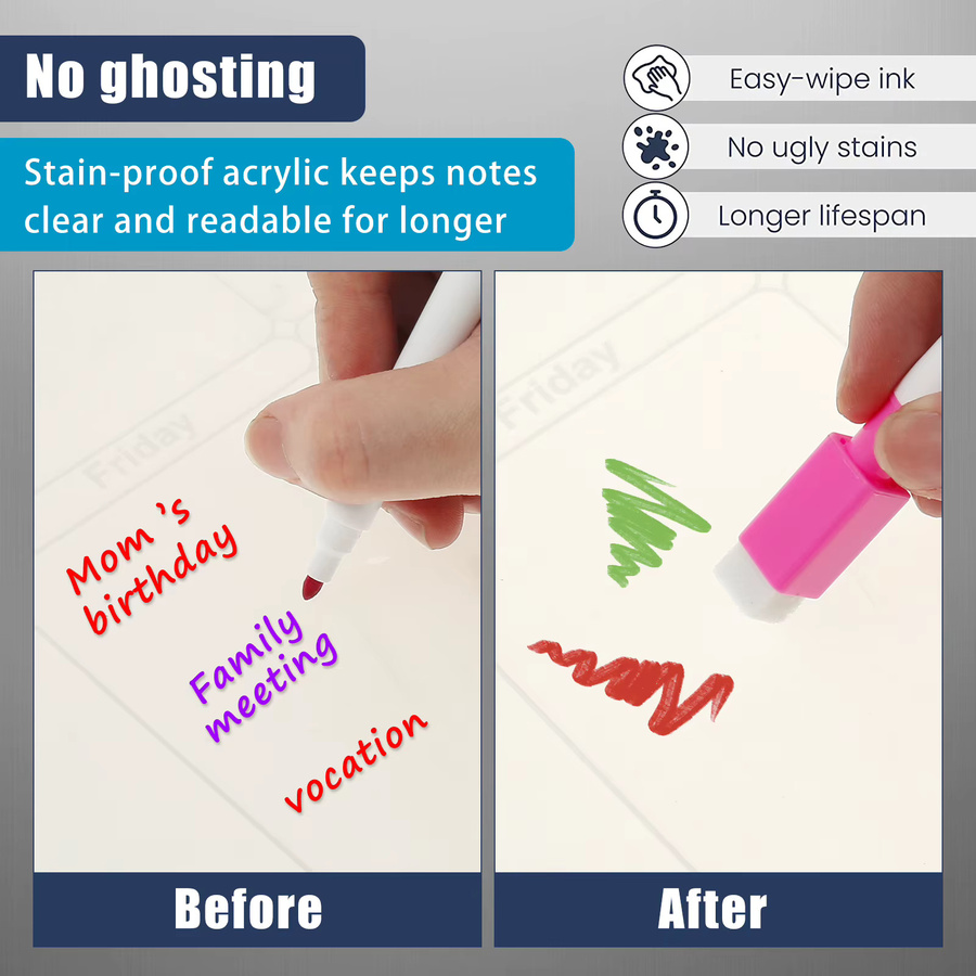Magnetisches Whiteboard aus transparentem Acryl als wiederverwendbare Kühlschrank-Planertafel für deinen wöchentlichen und monatlichen Zeitplan - Bild 2