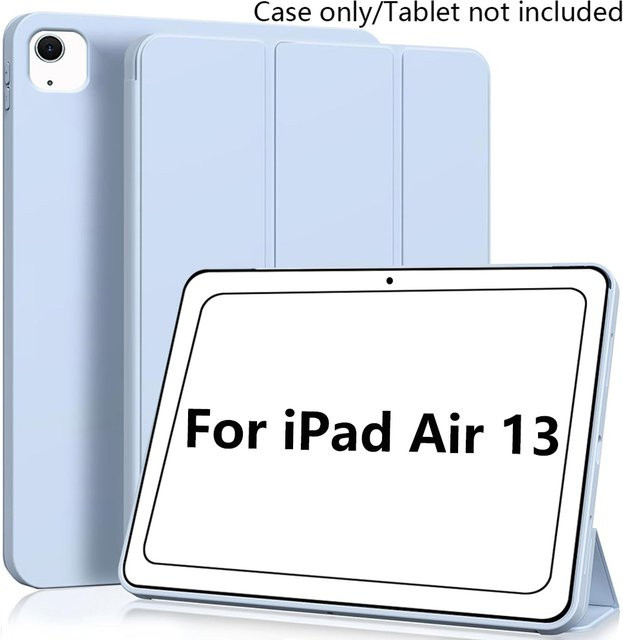 Chenxinyi Smart-Hülle für iPad Air 13 Zoll M4/M3/M2 mit weicher TPU-Rückseite und dreifach faltbarem Stand, Pink oder Blau - Bild 1