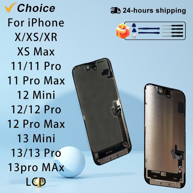 OLED Ersatzdisplay in Schwarz für Apple iPhone Modelle 11, 12, 13 Pro und Pro Max sowie X, XS und XS Max - Bild 1