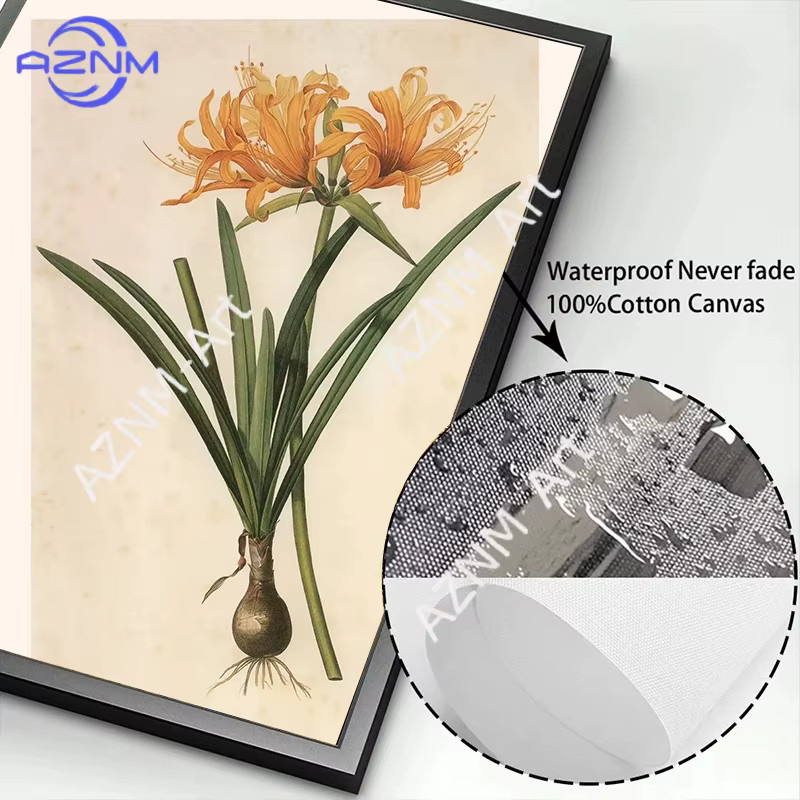KAYOU Vintage Botanisches Poster als Leinwandgemälde mit floralem Blumenmotiv in Multicolour - Bild 2