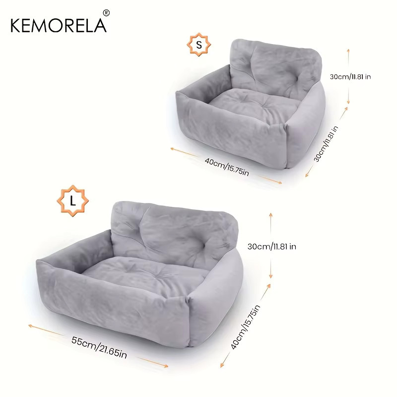 KEMORELA Autositz für Katzen und kleine Hunde, ergonomischer Haustierträger aus Polyester, grau - Bild 6