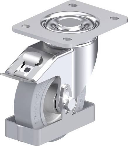 Blickle Stahlblech-Lenkrolle LH-ALEV 125K-3-FI-SG-FS in Silber, Rad-Durchmesser: 125 mm, Tragfähigkeit: 250 kg - Bild 1