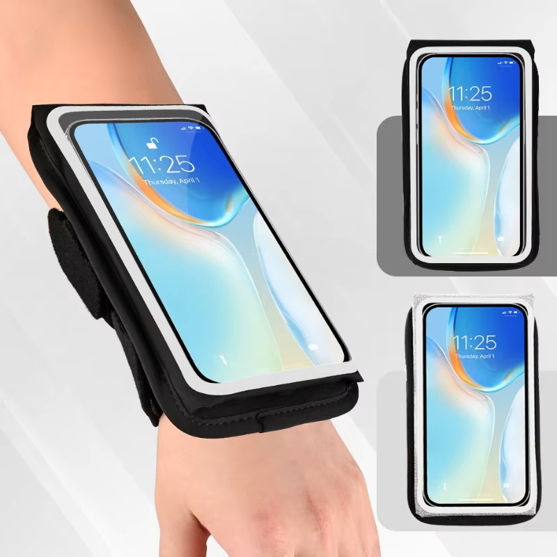 HAISSKY Doppelgürtel-Armbandtasche für iPhone und Xiaomi in Schwarz für Outdoor, Cycling und Workout - Bild 2