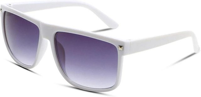 Quadratische Sonnenbrille, Unisex, Vollrand, Kunststoff, weiß - Bild 1