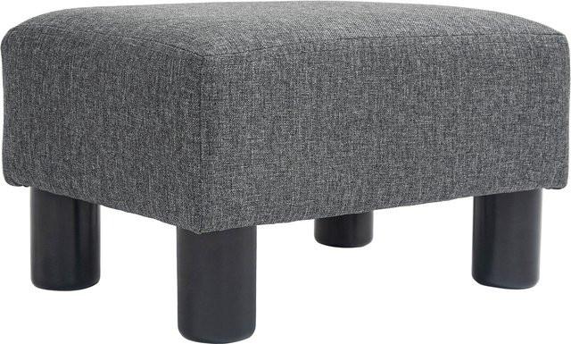 HOMCOM Sitzhocker Aosom in Dunkelgrau mit Leinenoptik, moderner Polsterhocker als Ottomane für Wohnzimmer und Schlafzimmer - Bild 1