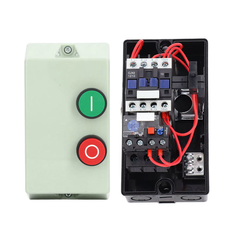 Qiilu Magnetischer Motorstarter wasserdicht und flammhemmend, einphasig 220V 230V oder 3 Phasen 380V 400V, Farbe: Grün/Grau - Bild 3