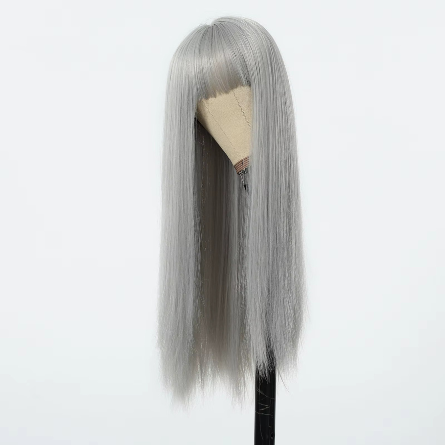 EASIHAIR Perücke, grau, synthetisch, gerade, mit Pony, Damen - Bild 2