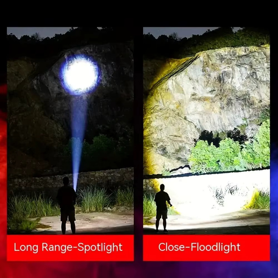 Alonefire LED Taschenlampe mit Zoom-Strahl in Schwarz für Outdoor, Camping und Jagd - Bild 5