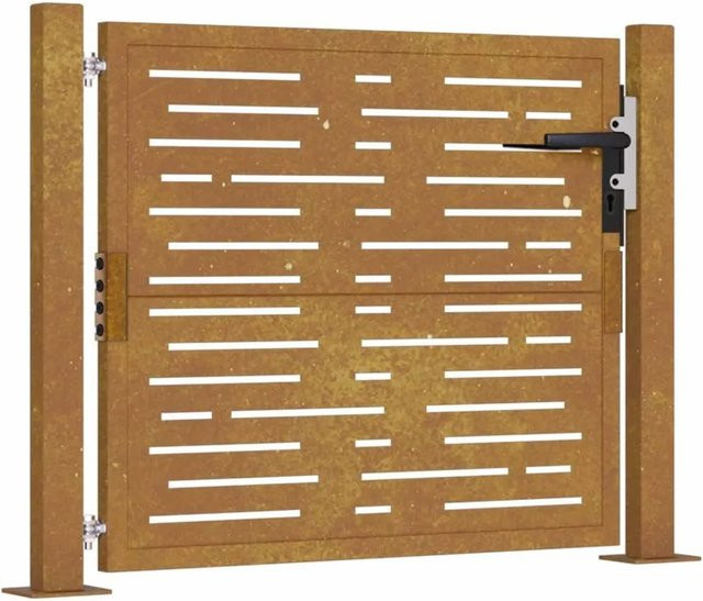 vidaXL Gartentor aus Cortenstahl in Braun, Höhe: 110 cm, Breite: 80 cm - Bild 1