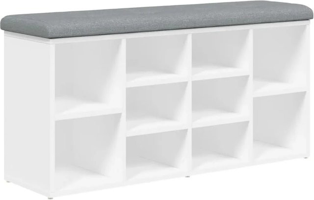 vidaXL Schuhbank Weiß aus Holzwerkstoff B/T/H: 102 x 32 x 50 cm - Bild 1