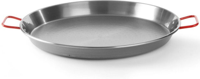 Hendi Runde Stahl-Paella-Pfanne mit Schraubgriffen, Silber, Durchmesser: 30 cm - Bild 1
