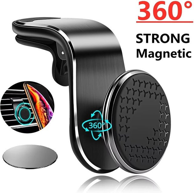BRYNTHORX Magnetische Auto-Handyhalterung für Lüftungsschlitze in Schwarz mit 360 Grad Drehung und GPS-Funktion für iPhone und OPPO - Bild 1