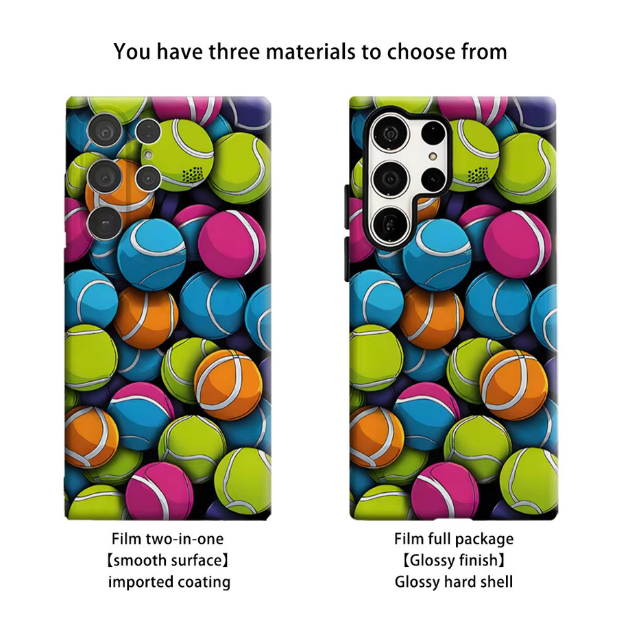 Potdemiel Neon Tennis Handyhülle für Samsung Galaxy S26 S25 Ultra S24 S23 Ultra Plus Stoßfeste Doppelschicht Robuste Rückabdeckung in Multicolour - Bild 2