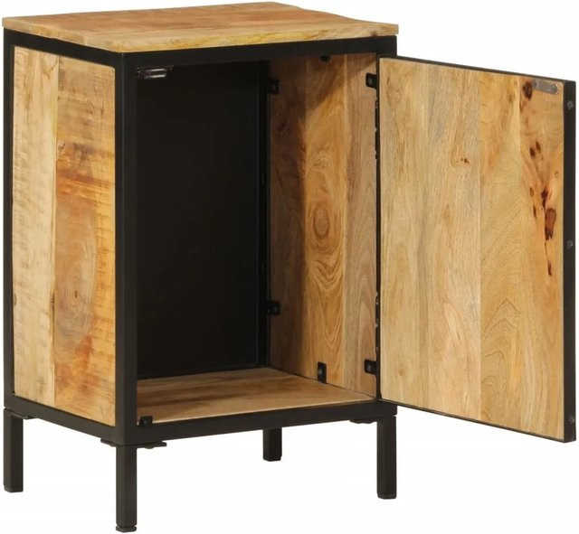 vidaXL Badschrank aus Massivholz Mango und Eisen in Braun, B/T/H: 40 x 30 x 60 cm - Bild 1