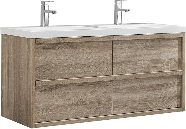 Doppelwaschtisch Quadra von Vente-unique in Naturfarben Hell, Breite: 120 cm - Bild 1