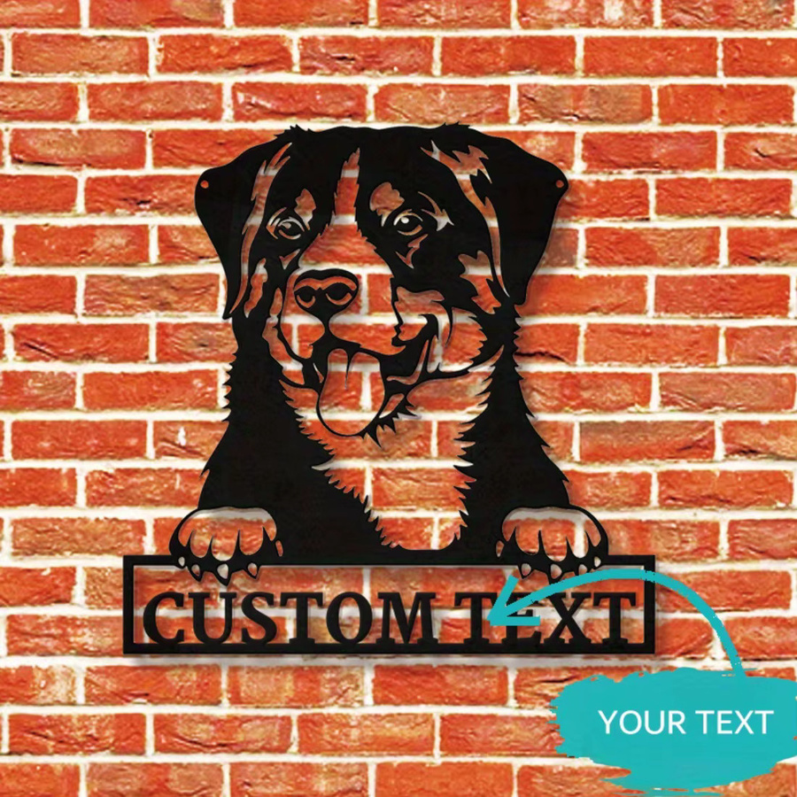 Personalisierte Appenzeller Sennenhund Metallwandkunst von Hello Young in Schwarz als individuelle Heimdekoration - Bild 5