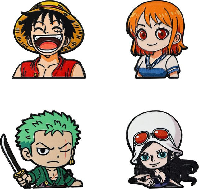 Bandai Anstecknadeln One Piece Charakter Emaille-Pin-Set, Damen, Bunt - Bild 1