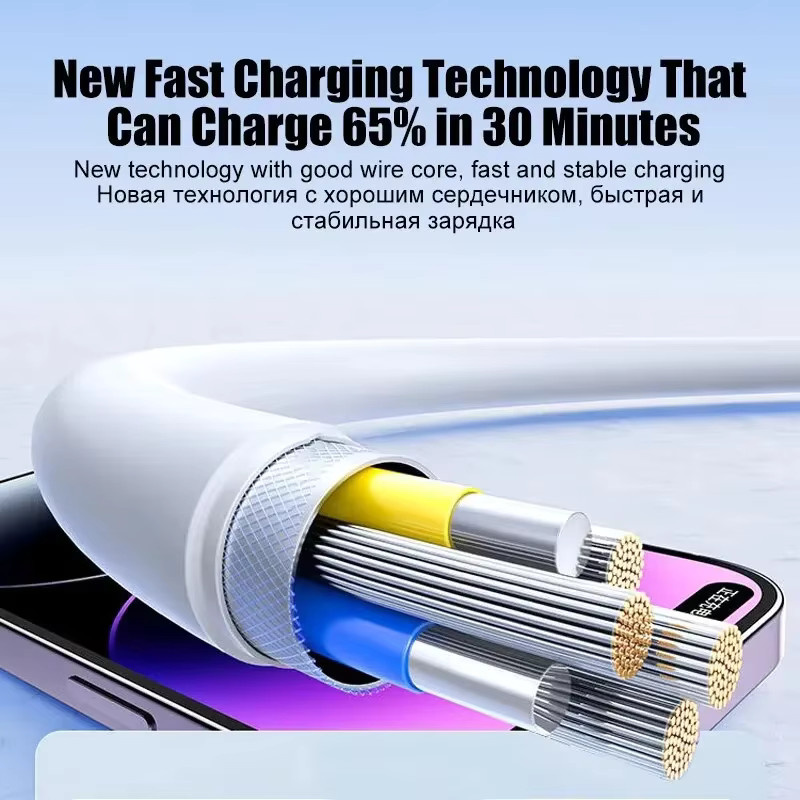 20 W USB-C auf Lightning Schnellladekabel für Apple iPhone und iPad in Weiß mit Datensynchronisierung - Bild 2