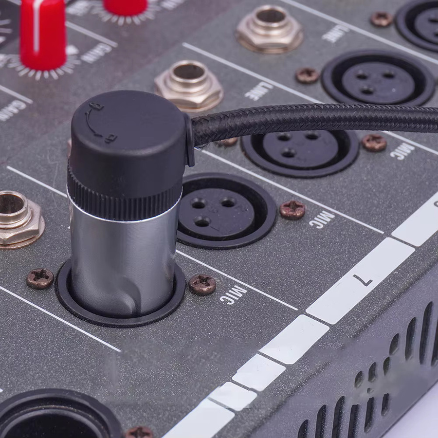 ALLOYSEED XLR-Audiostecker verstellbar 90 Grad rechtwinklig als Buchse oder Stecker für Mikrofon und DMX in Silber - Bild 1