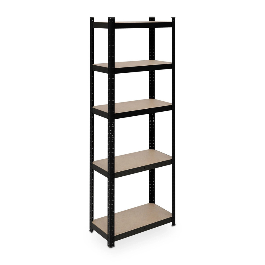 Relaxdays Schwerlastregal aus Stahl mit 5 verstellbaren Ebenen in Schwarz, Höhe: 180 cm, Breite: 60 cm, Tiefe: 30 cm - Bild 2