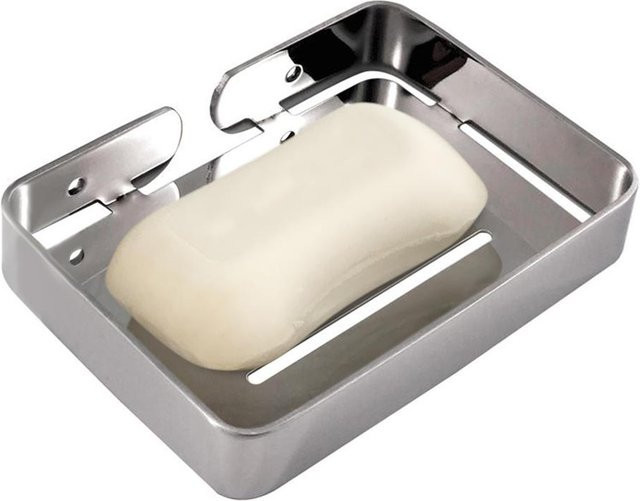 TOMTOP JMS Edelstahl-Seifenschale mit Abfluss für Dusche und Badezimmer, Silber - Bild 1
