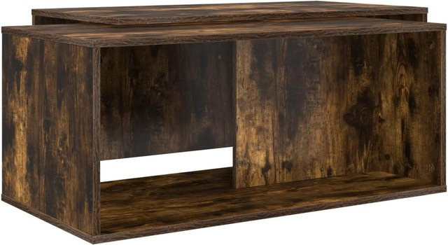 vidaXL Kaffeetisch Set 2-teilig aus Holzwerkstoff in Geräuchert Eiche, modern und rechteckig, Farbe Braun - Bild 1