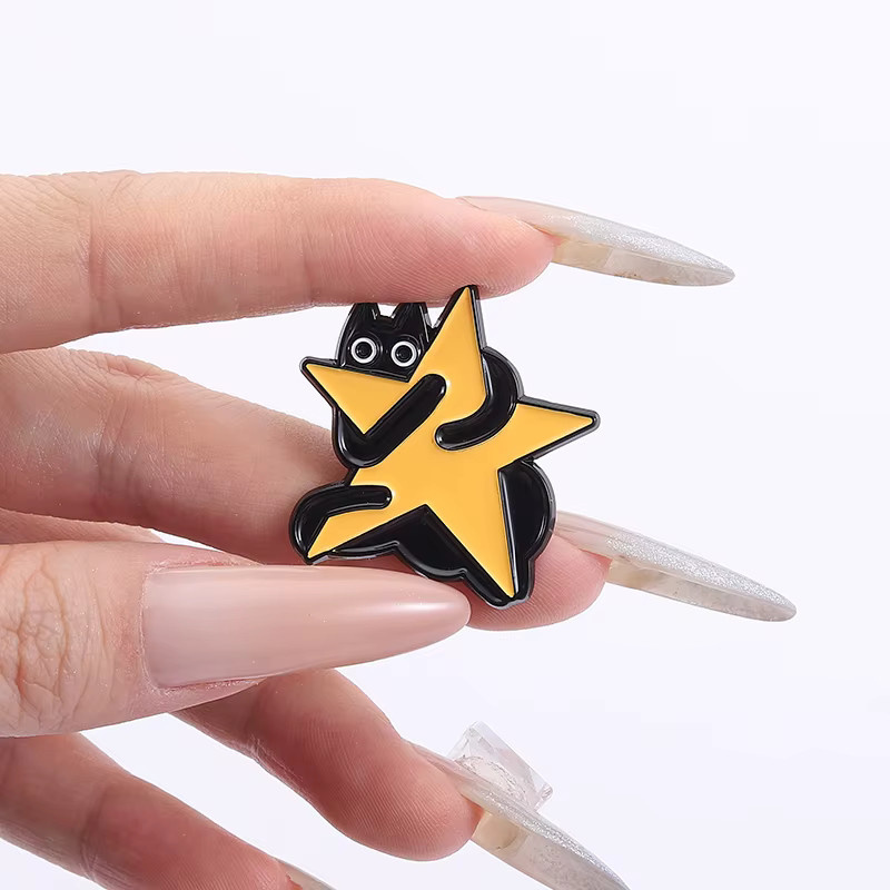 QIHE JEWELRY Brosche Katze Emaille, Schwarz, Kinder - Bild 4