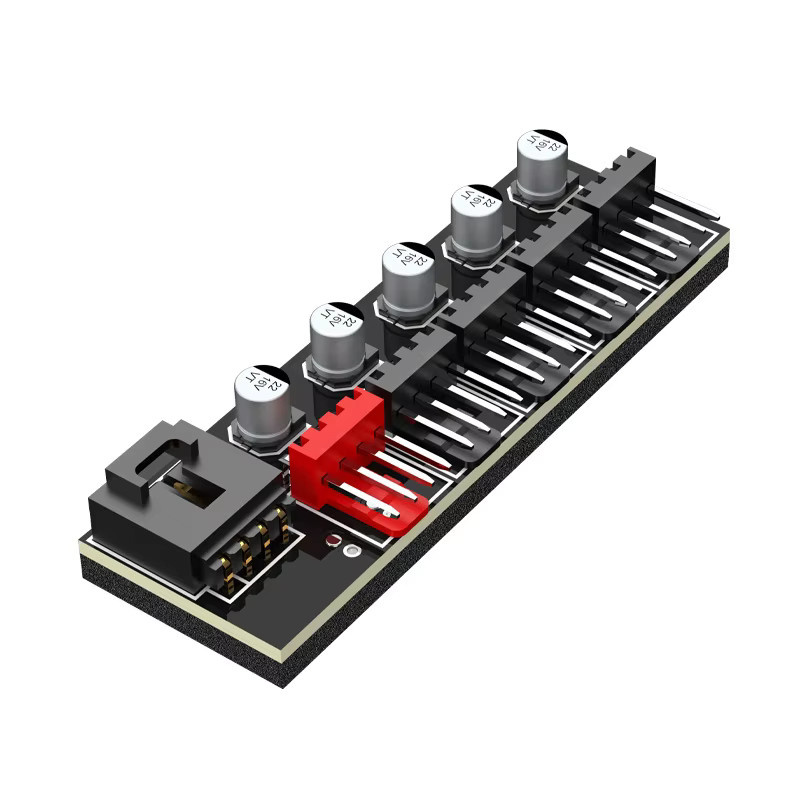 AuyiHomu 1-zu-5 4-Pin PWM PC-Lüfter-Hub mit 40 cm Kabel in Schwarz für die PC-Gehäusekühlung - Bild 3