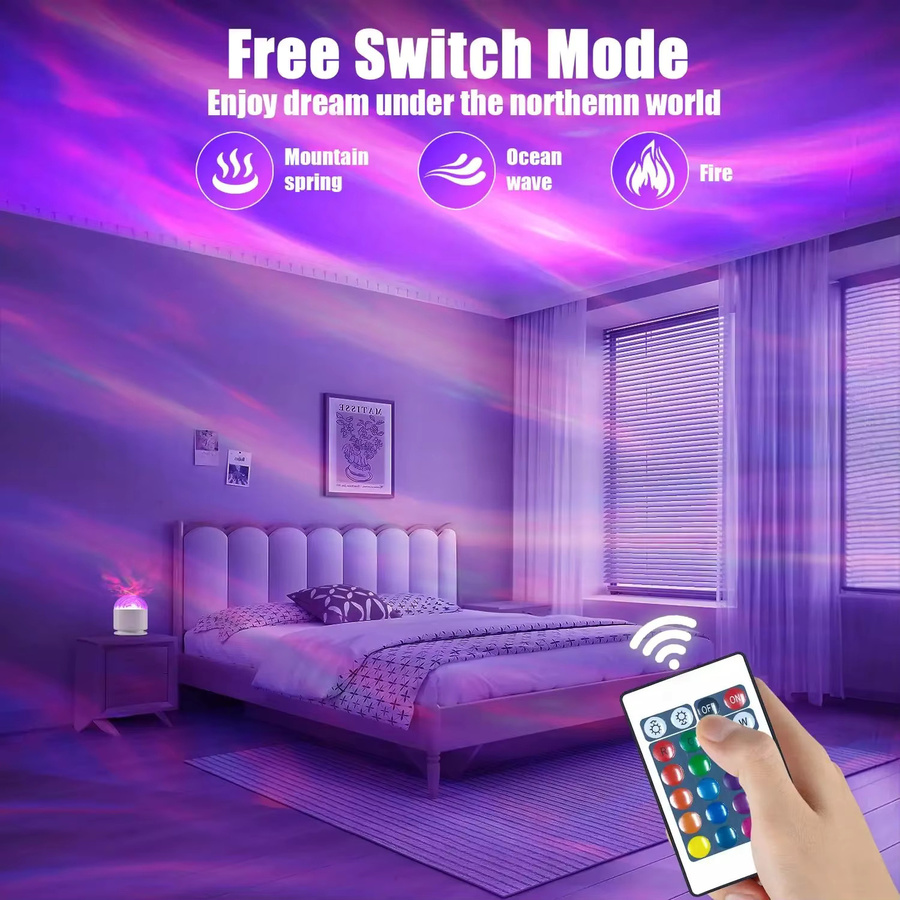VENUSWING Aurora Waves LED-Projektorlicht mit Fernbedienung, 16 Farbmodi für Schlafzimmer und Heimkino-Dekoration - Bild 2