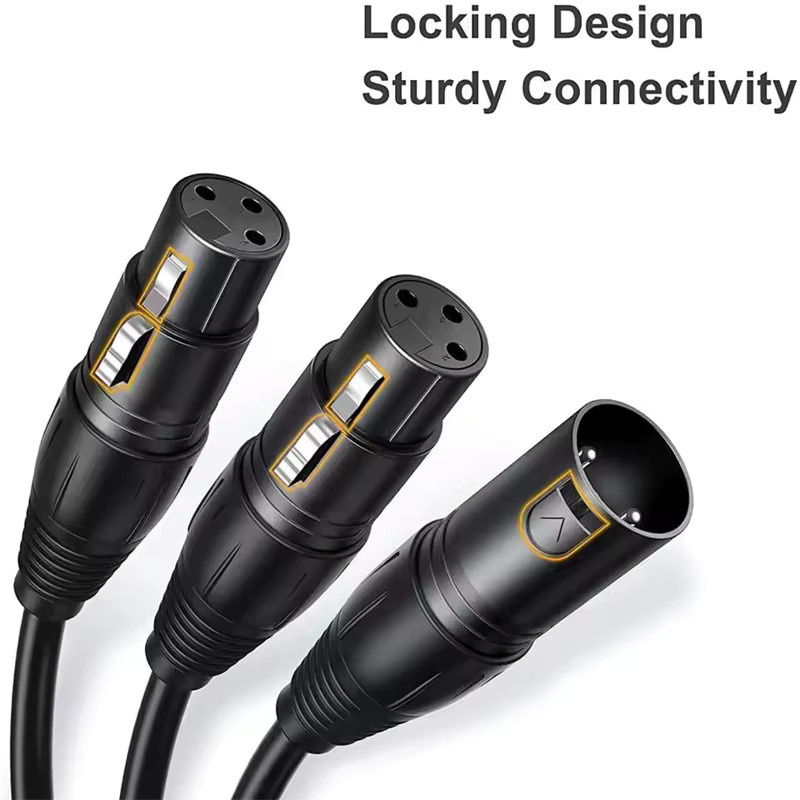 OUIO XLR-Splitterkabel Y-Splitter Stecker auf Dual-Buchse in Schwarz für Verstärker und Mixer - Bild 4