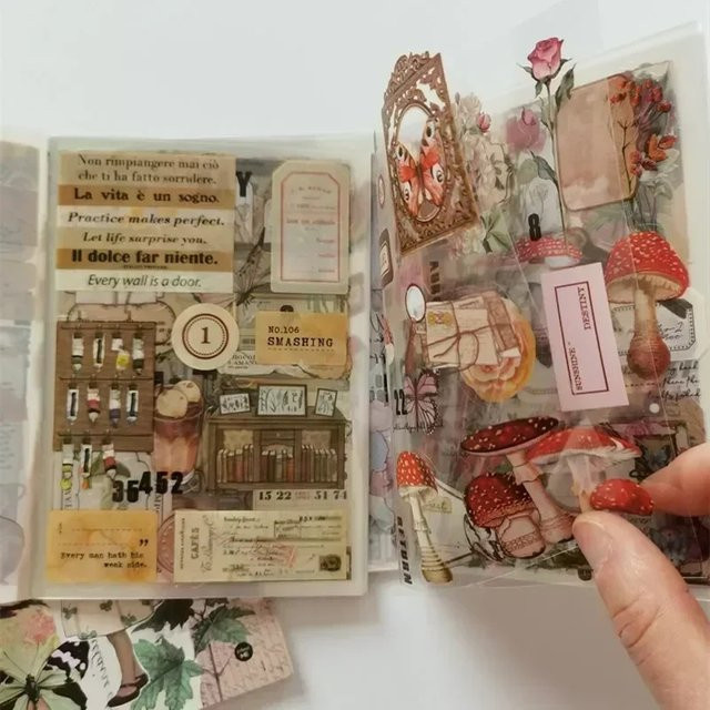 JIANQI 20 Stück PET Aufkleber mit Blumenmotiven in Mehrfarbig für Scrapbooking und Tagebuch Bastelbedarf - Bild 1