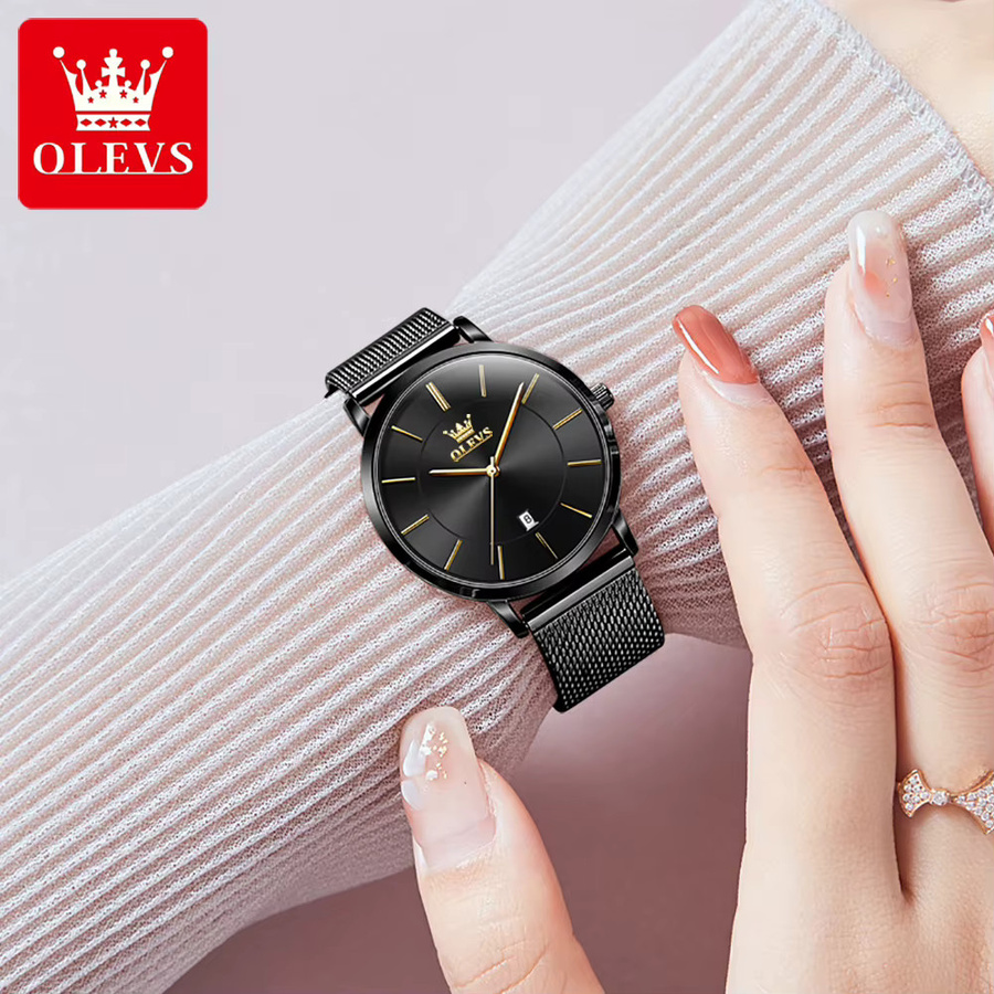 OLEVS Armbanduhr Quarz, Edelstahl, Roségold, Damen - Bild 2