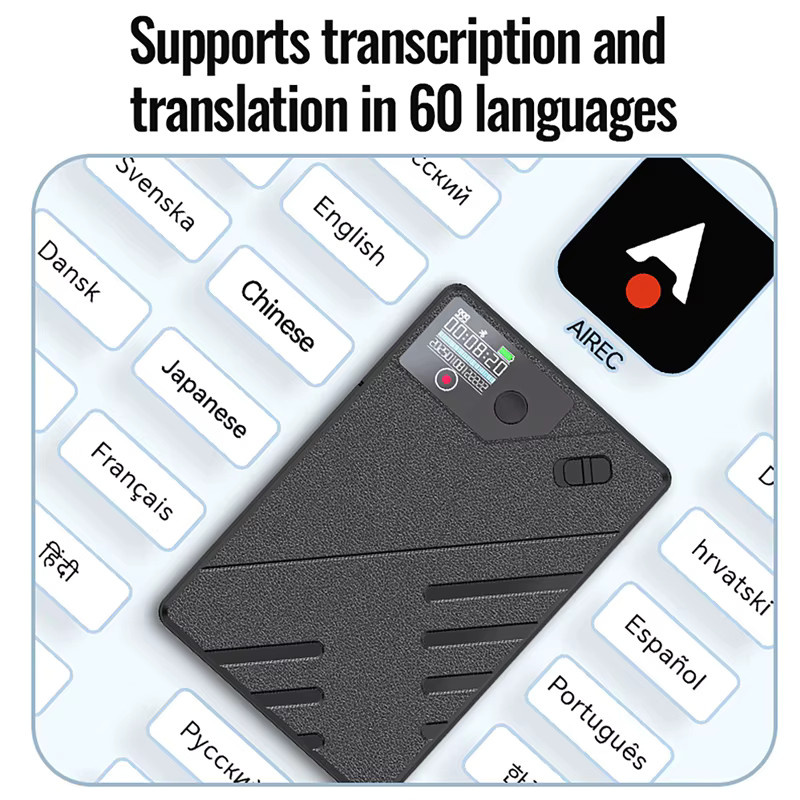 luxuglow AI Voice Recorder mit ChatGPT Smart Voice To Text Funktion für Telefonanrufe, Besprechungen und Interviews in Schwarz - Bild 4