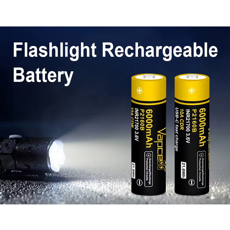 Vapcell P2160B INR 21700 Akku 6000mAh Gelb mit USB-C Anschluss Hochleistungs-Lithium-Batterie - Bild 4
