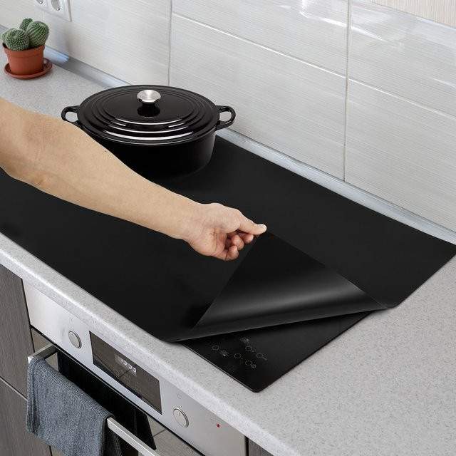 Willstar Silikon Kochfeld Matte Schwarz, Rechteckige Induktionsmatte zum Schutz deines Kochfeldes, B/T/H: 78 x 52 x 52 cm - Bild 1