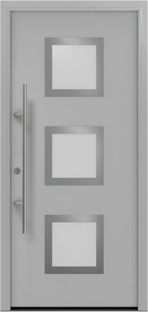 EcoStar Haustür Isopro Secur IPS 810S Weißaluminium mit Glaseinsatz, B: 110 cm, H: 210 cm, DIN L - Bild 1