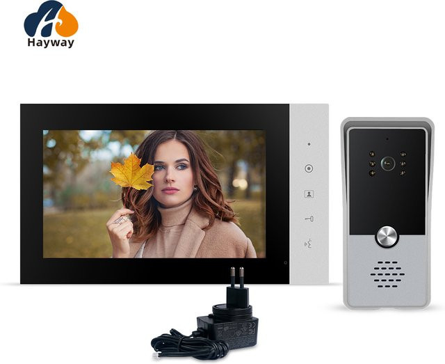 ZHHayway Video-Gegensprechanlage-Set Kabelgebundene Video-Türklingel mit Telefon in Weiß - Bild 1