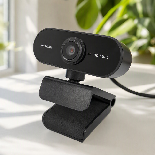 USB-Webcam mit Mikrofon für Laptop und Desktop, 360 Grad drehbare Plug-and-Play-Kamera für Videoanrufe und Konferenzen, Schwarz - Bild 1