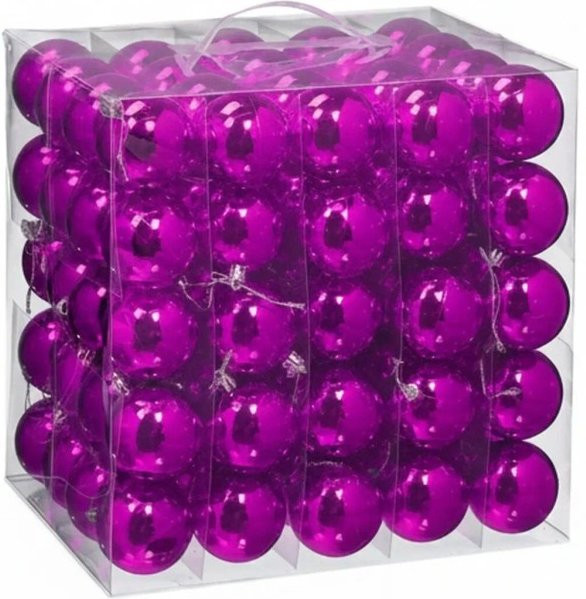 Relaxdays Weihnachtskugeln 100er Set aus Polystyrol in Rosa Glänzend - Bild 1