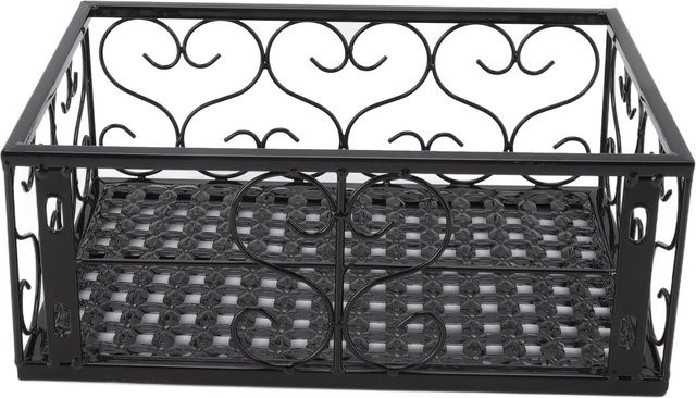 OutsideWorld Balkon Blumentopfständer aus verdicktem Eisen in Schwarz als dekoratives Terrassen-Geländerregal für Fensterbänke mit Halterungen für 6,5 cm Geländer - Bild 1