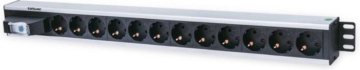 Intellinet 711449 19 Zoll Netzwerkschrank-Steckdosenleiste mit Schalter und Schutzkontaktsteckdosen in Schwarz - Bild 3