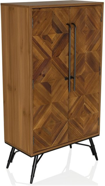 hjh LIVING Kommode SANTJAGO WOOD HIGH aus Holz in Braun mit geometrischem Design - Bild 1