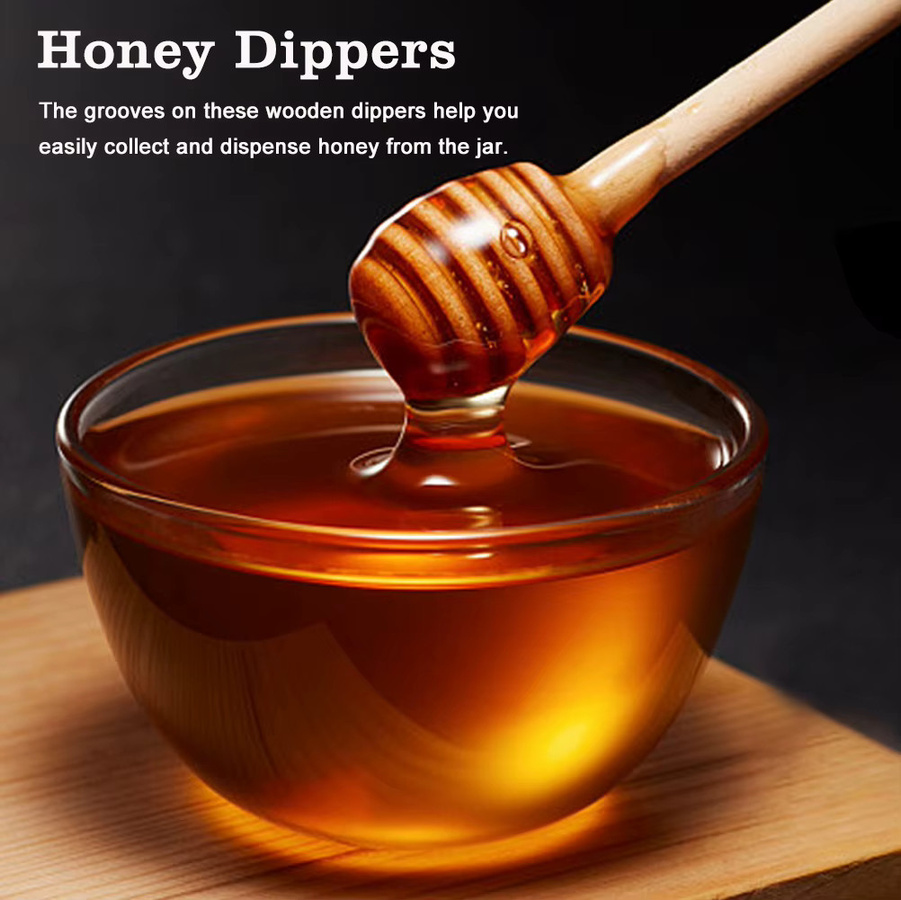 TOPINCN Holz-Mini-Löffel für Honig und Marmelade, 50er Set, Braun - Bild 2