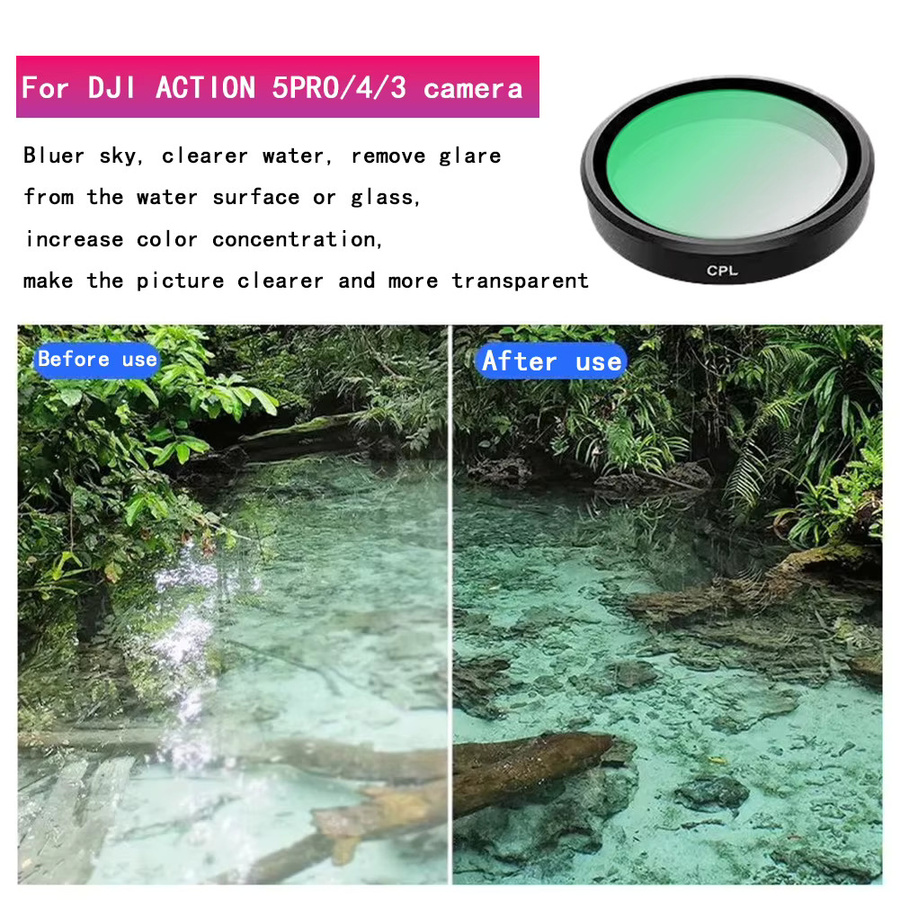 DJI ND CPL Polarisationsfilter Set für DJI Osmo Action 3, 4 und 5 Pro inklusive Objektivfilter Rahmen in Schwarz - Bild 5
