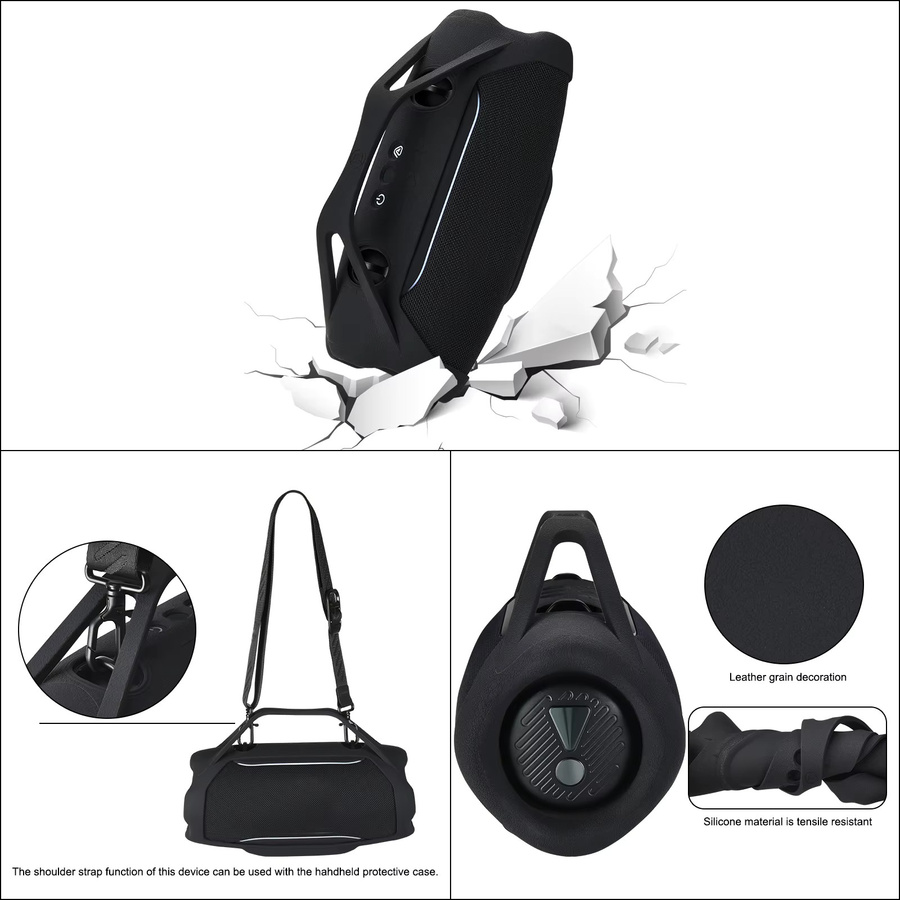 Silikon-Lautsprecherabdeckung für JBL Xtreme 5 in Schwarz, kratzfester Schutzrahmen für Camping und Outdoor-Aktivitäten - Bild 4