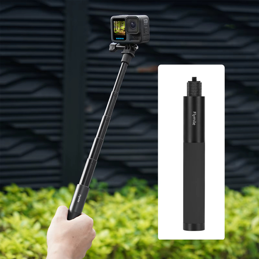 Insta360 Selfie-Stick aus Aluminiumlegierung in Schwarz als einstellbare Verlängerungsstange für Insta360 Go, Ultra, X5 und Pocket 3 Actionkameras - Bild 3