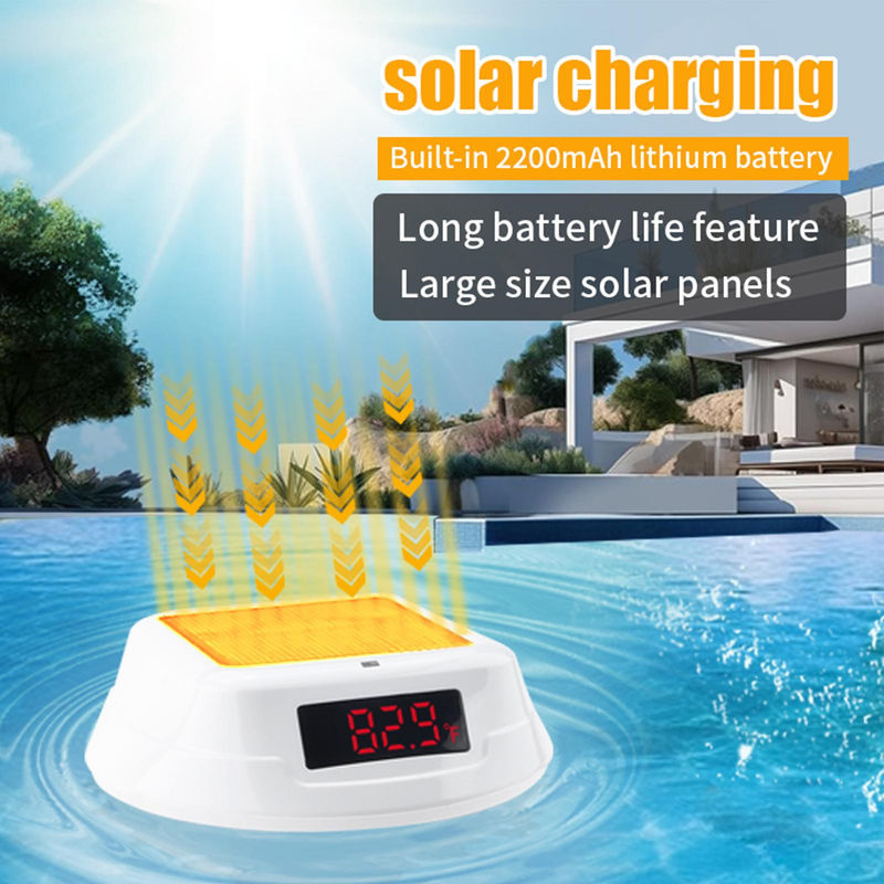 Fishine Solarbetriebenes Poolthermometer mit RGB-Umgebungsbeleuchtung in Weiß - Bild 5