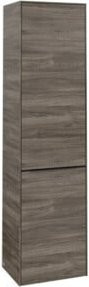 V&B Hochschrank Subway 3.0 in Schwarz mit einer Tür und Glasfachböden, B/T/H: 40 x 36,2 x 171 cm - Bild 1